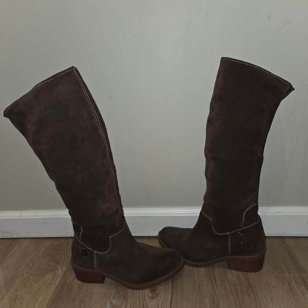 Calvin Klein Jeans Gianna Brown Suede Knee High Boots Size US 7.5